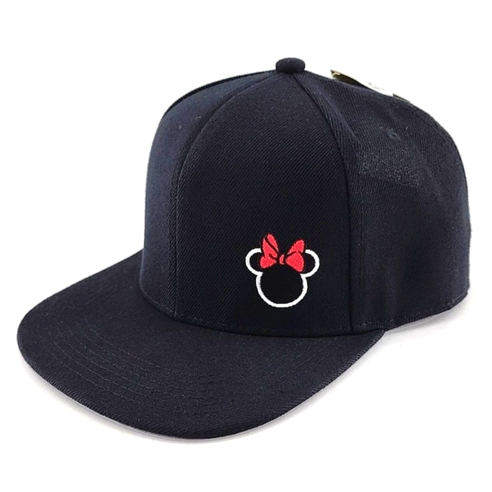NWT Disney Minnie Mouse Women's Flat Bill Snap Back Black Baseball Cap EmbroideR - Picture 2 of 16